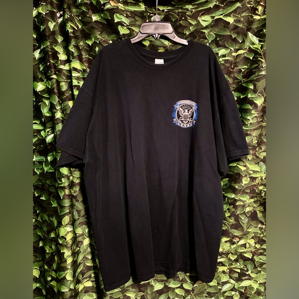 US Navy T Shirt Eagle Shield Service Honor Sacrifice Black Men’s 2XL